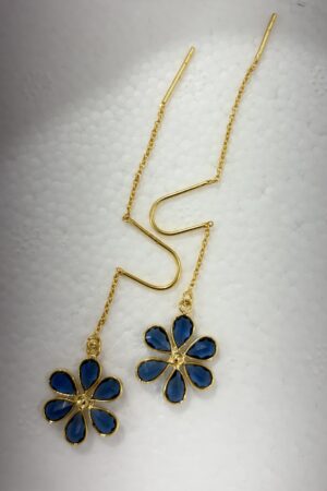 Royal Sapphire Bloom Sui Dhaga Earrings