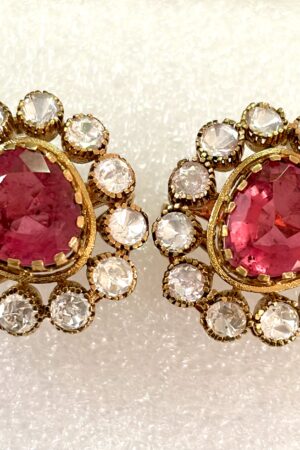 Royal Ruby Radiance Halo Stud Earrings