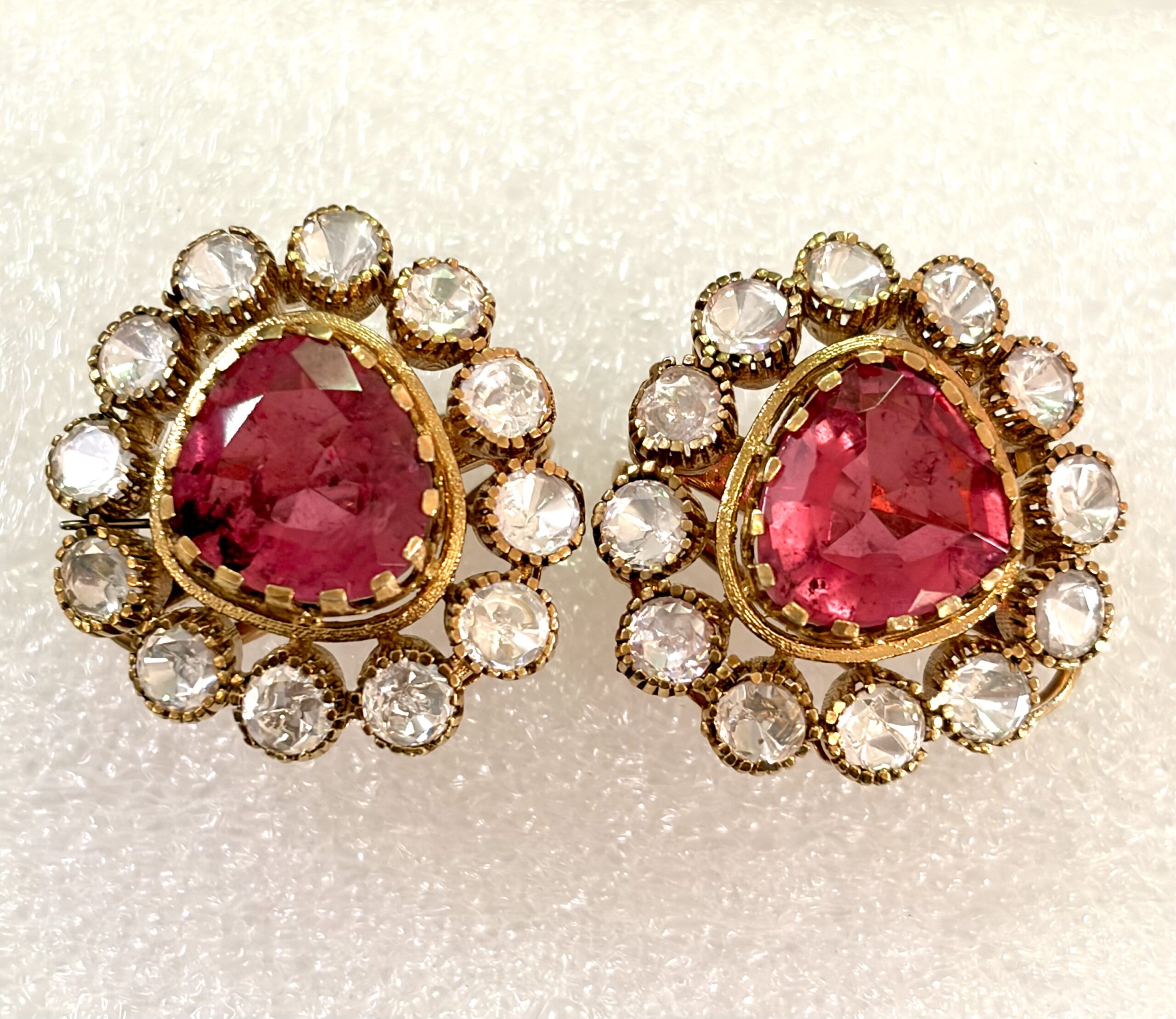 Royal Ruby Radiance Halo Stud Earrings