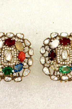 Navaratna Royale Mosaic Stud Earrings
