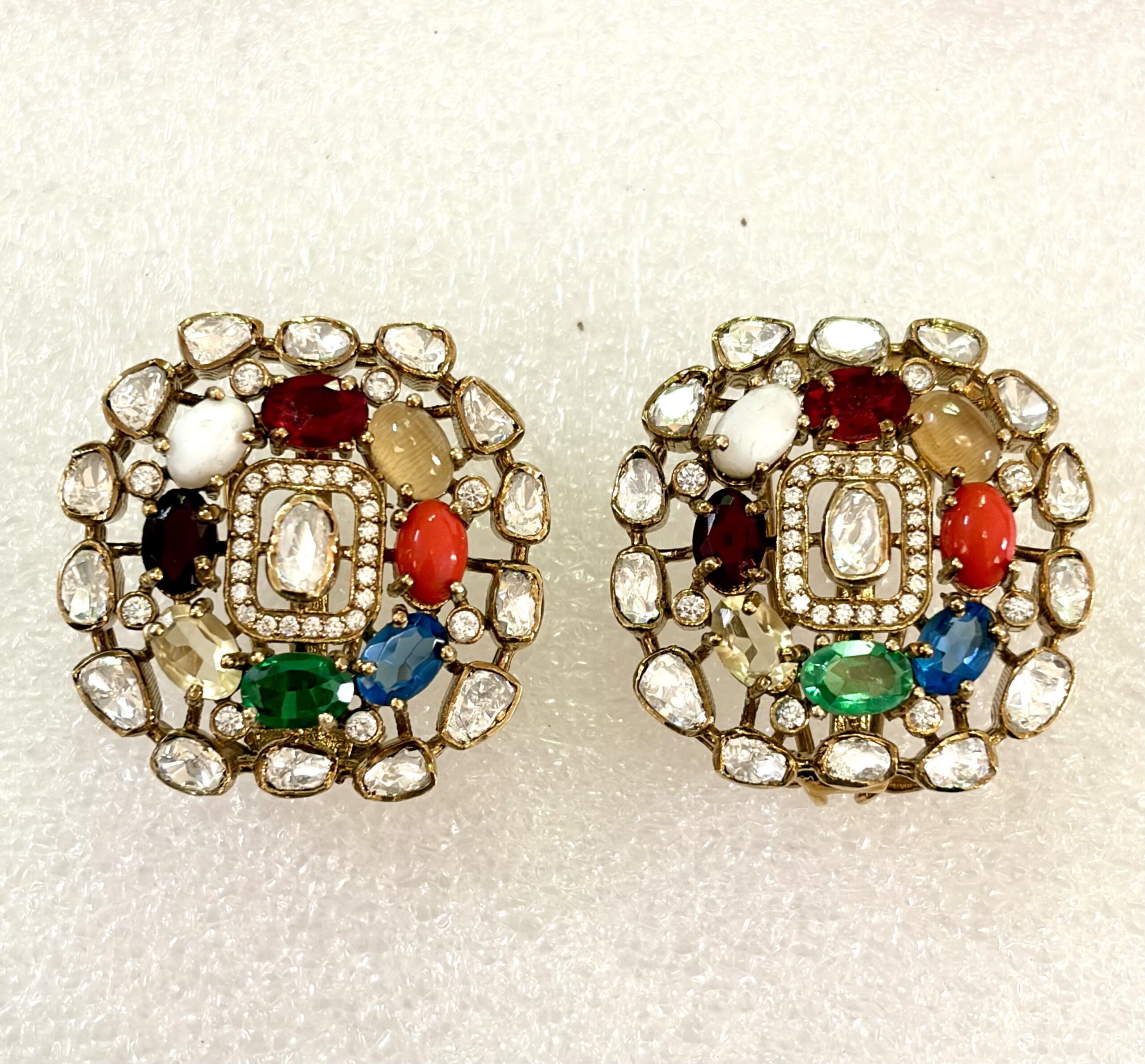 Navaratna Royale Mosaic Stud Earrings