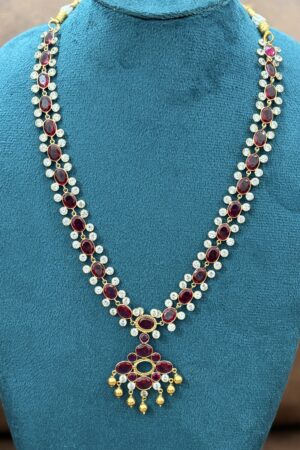 Regal Ruby Halo Pendant Necklace