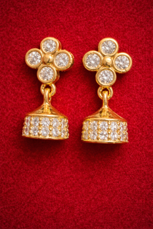 Classic Floral Diamond Jhumka Earrings