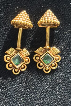 Antique Emerald Crest Bugadi Earrings
