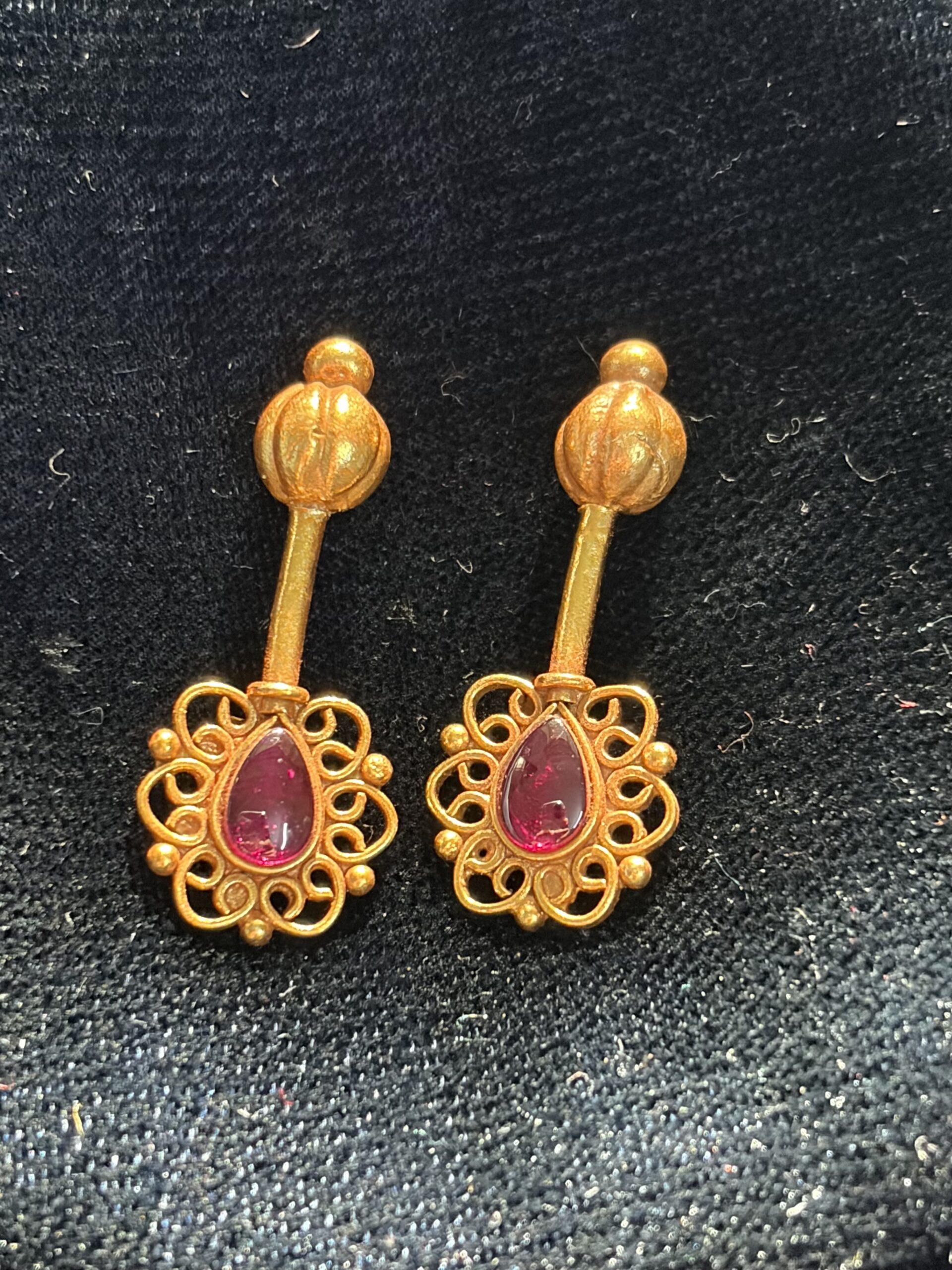 Antique Ruby Bloom Bugadi Earrings