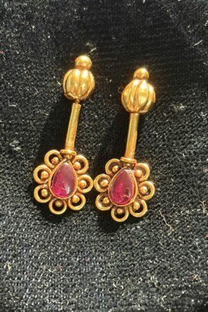 Antique Ruby Blossom Bugadi Earrings