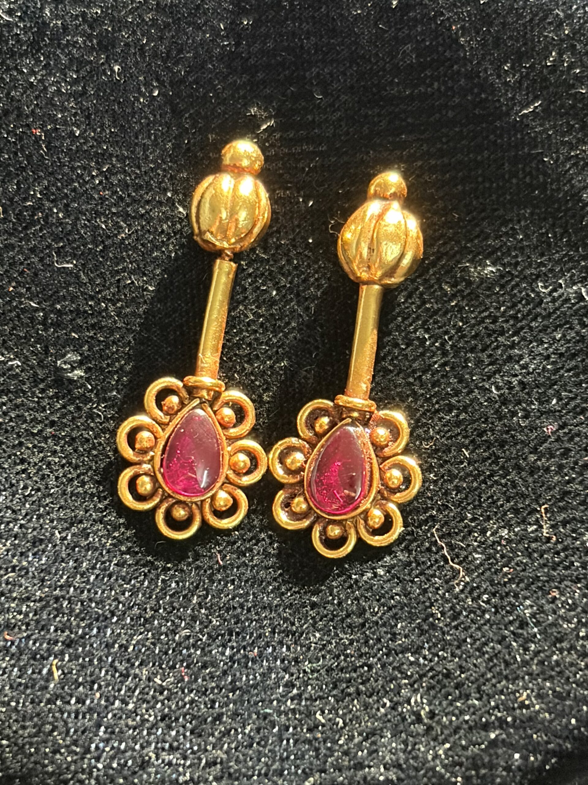 Antique Ruby Blossom Bugadi Earrings