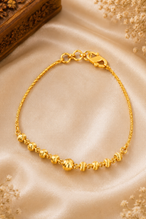 Royal Textured Bead Gold Bracelet
