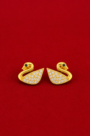 Royal Swan Sparkle Stud Earrings