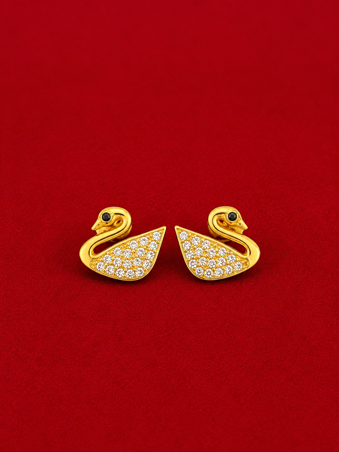 Royal Swan Sparkle Stud Earrings