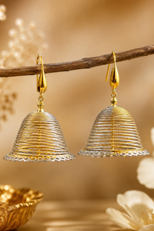 Royal Dual-Tone Spiral Dome Jhumkas