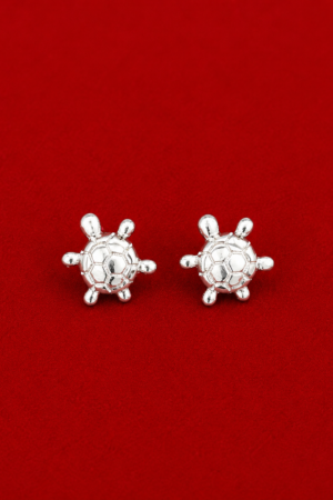 Silver Sea Turtle Stud Earrings
