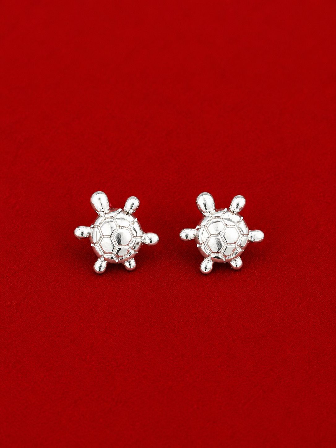 Silver Sea Turtle Stud Earrings