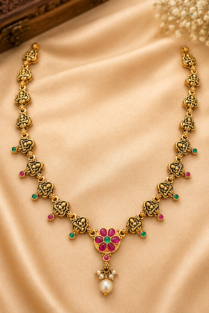 Divine Lakshmi Antique Ruby Necklace