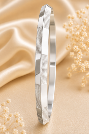 Regal Textured Panel Silver Kada