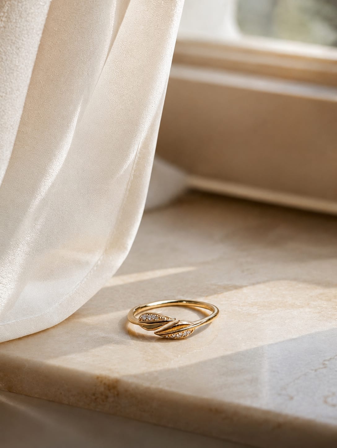 Nature’s Grace Leaf Wrap Ring (size 5 )