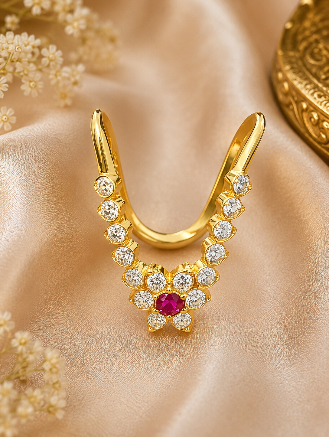 Royal Ruby Halo Vanki Ring