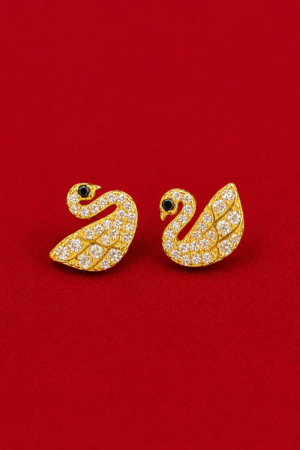 Regal Swan Crystal Stud Earrings