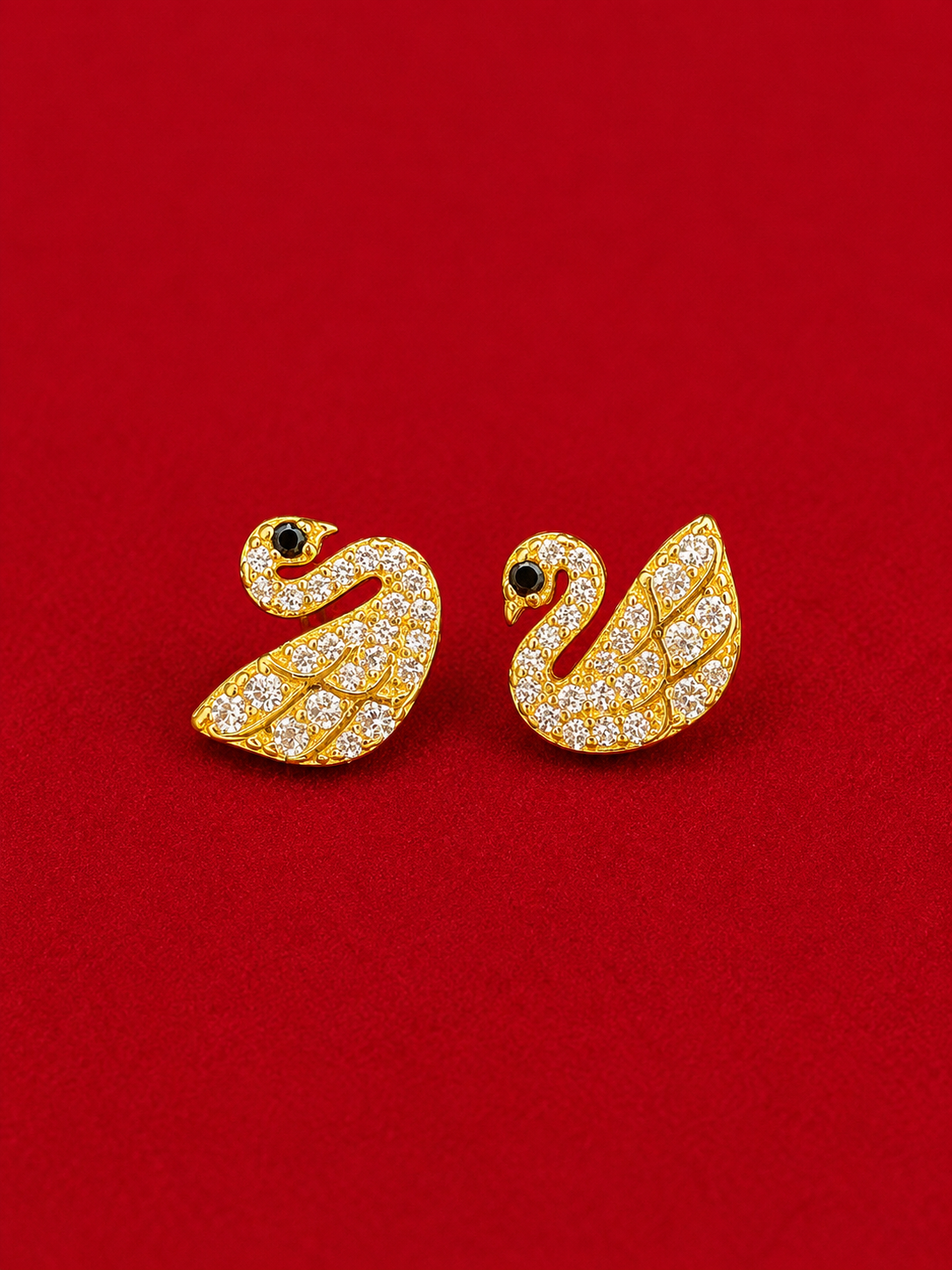 Regal Swan Crystal Stud Earrings