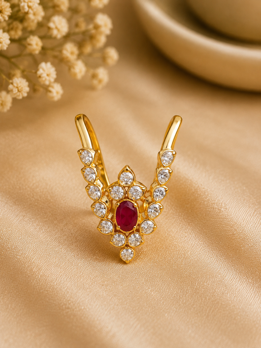 Regal Ruby Blossom Vanki Ring