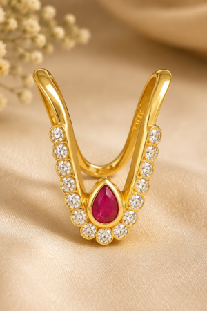 Regal Ruby Teardrop Vanki Ring