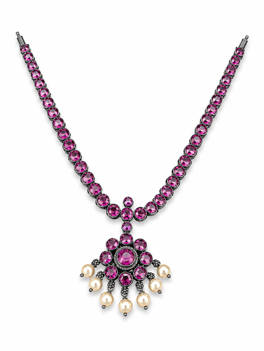 Royal Ruby Pearl Pendant Necklace