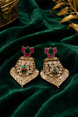 Regal Lotus Heritage Temple Earrings
