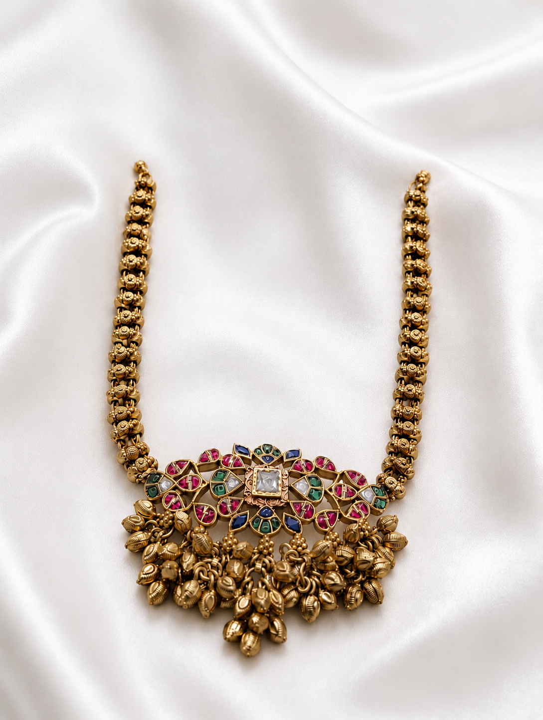 Navaratna Kundan Ghunghroo Heritage Necklace