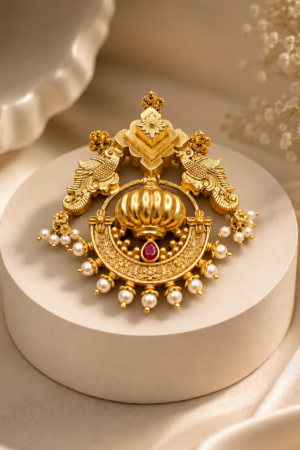 Royal Peacock Kalasha Temple Pendant