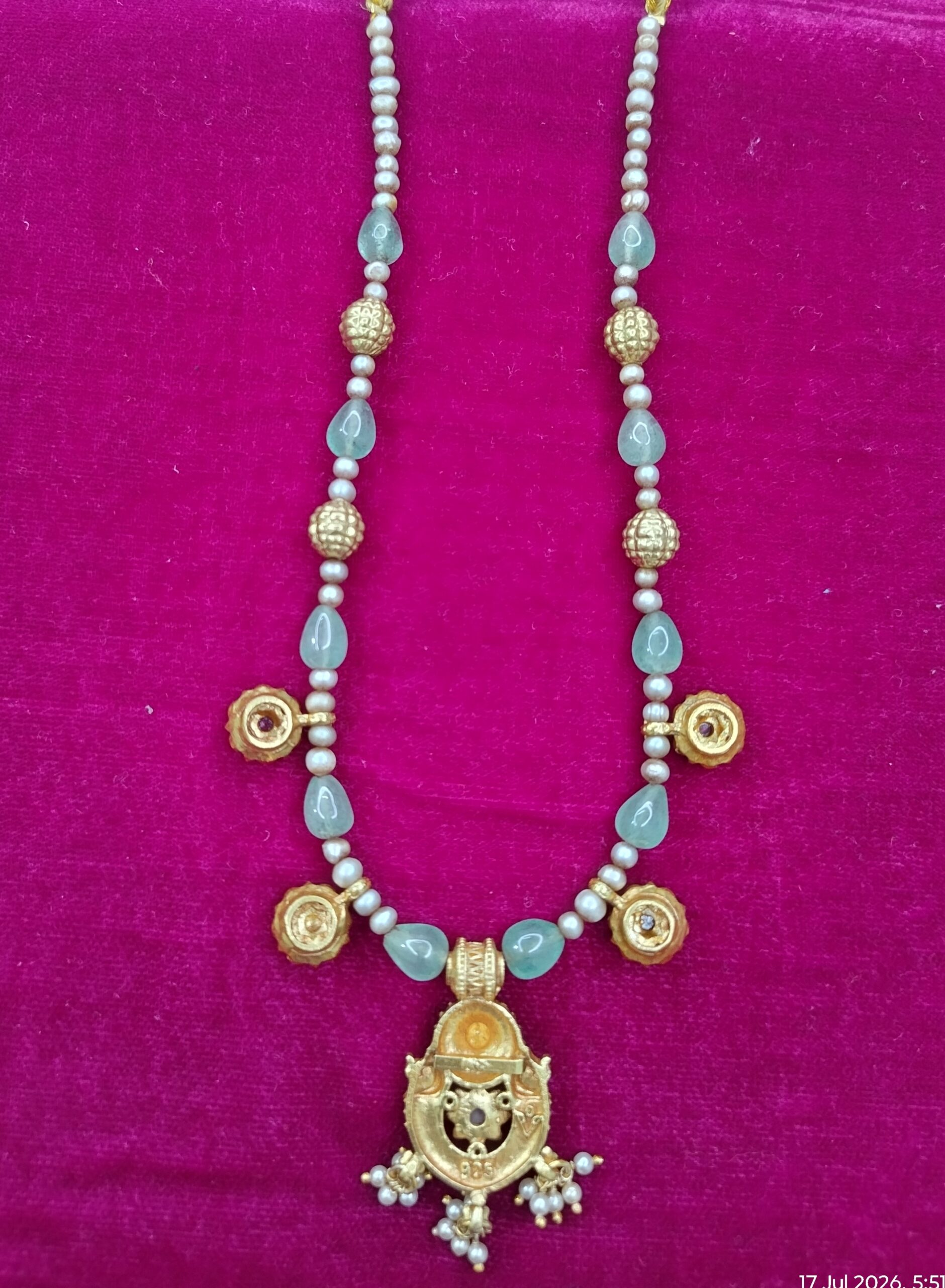 Royal Emerald Bloom Temple Necklace - Image 2