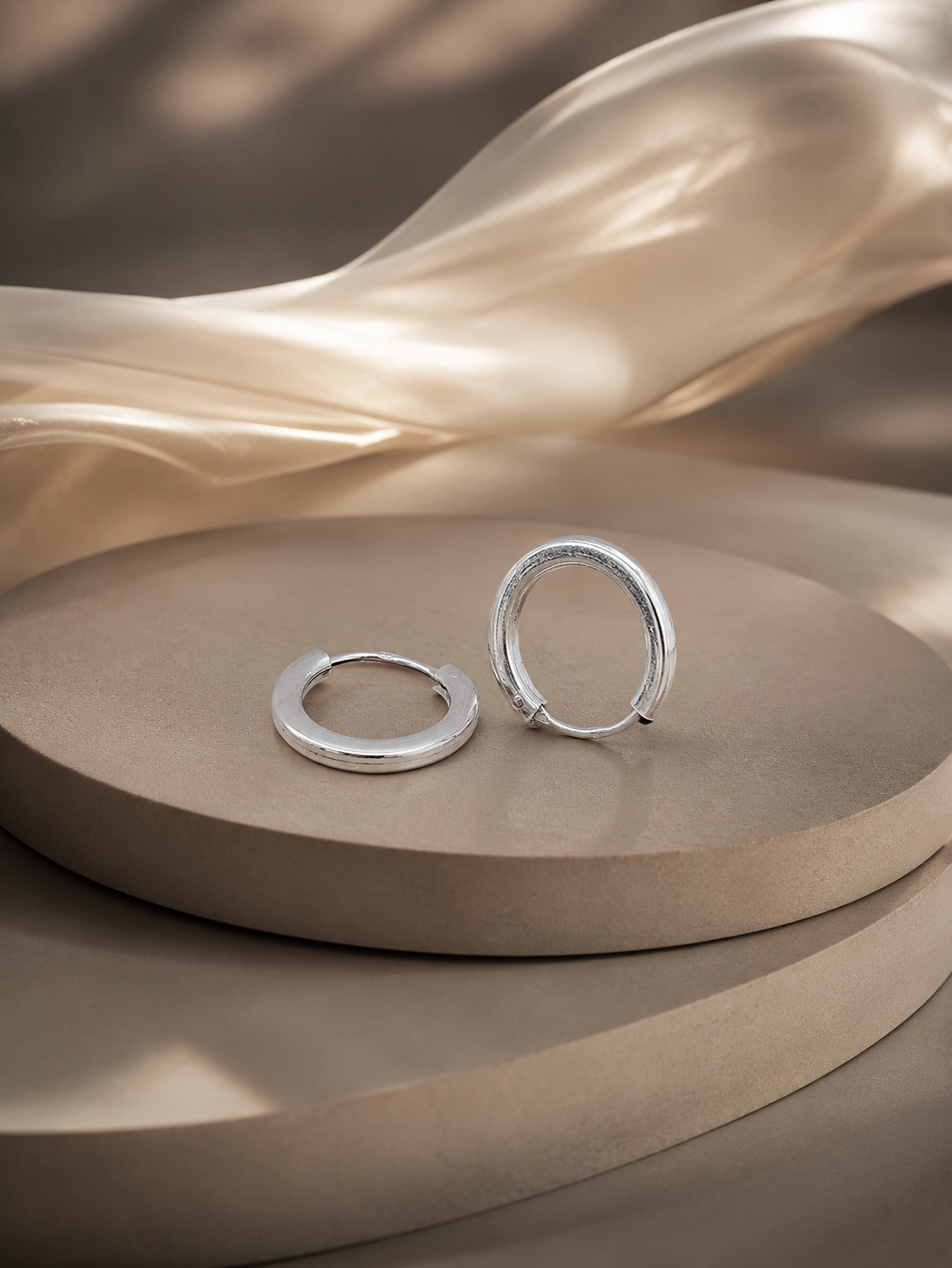 Classic Sterling Silver Bali Hoop Earrings - Image 2