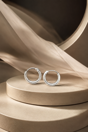 Classic Sterling Silver Bali Hoop Earrings