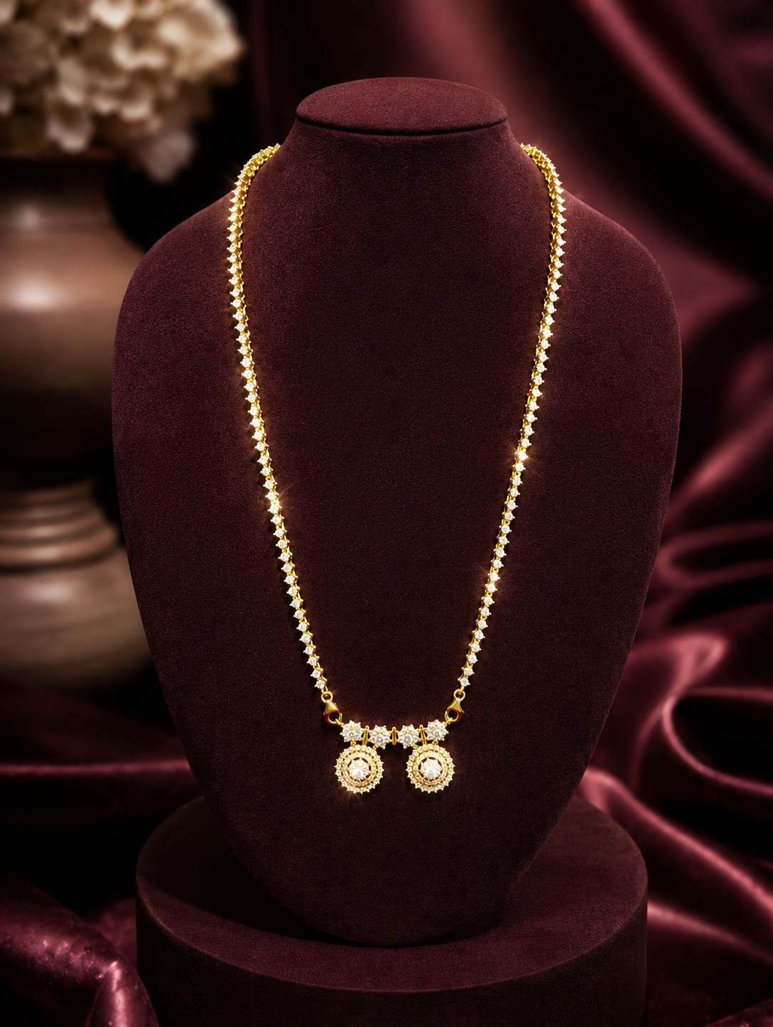 Royal Twin Coin Charm Gold Chain