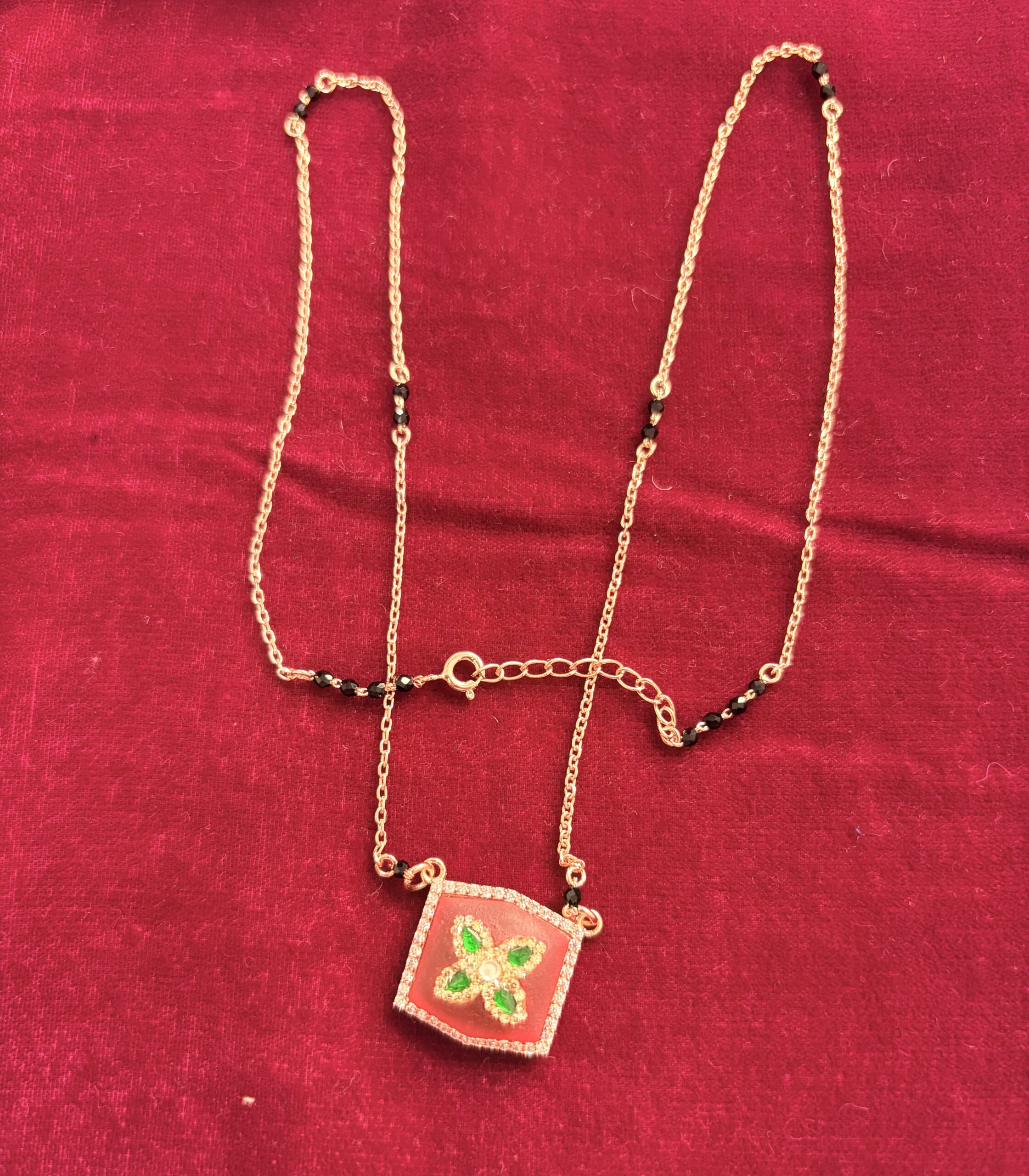 Blush Bloom Rose Gold Mangalsutra Pendant Chain - Image 2