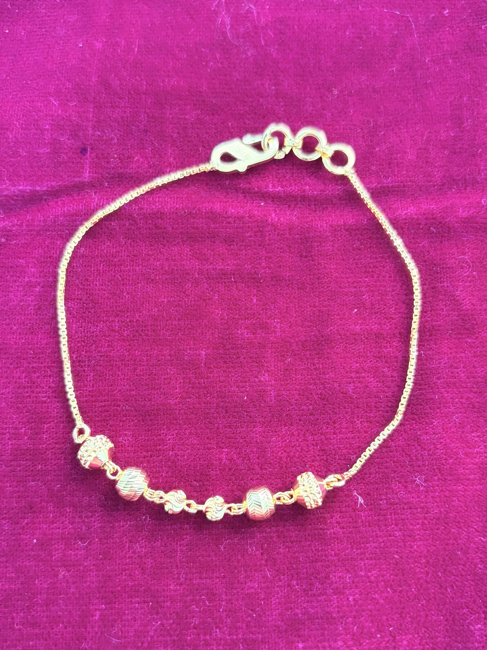 Regal Dual-Texture Gold Bead Bracelet - Image 2