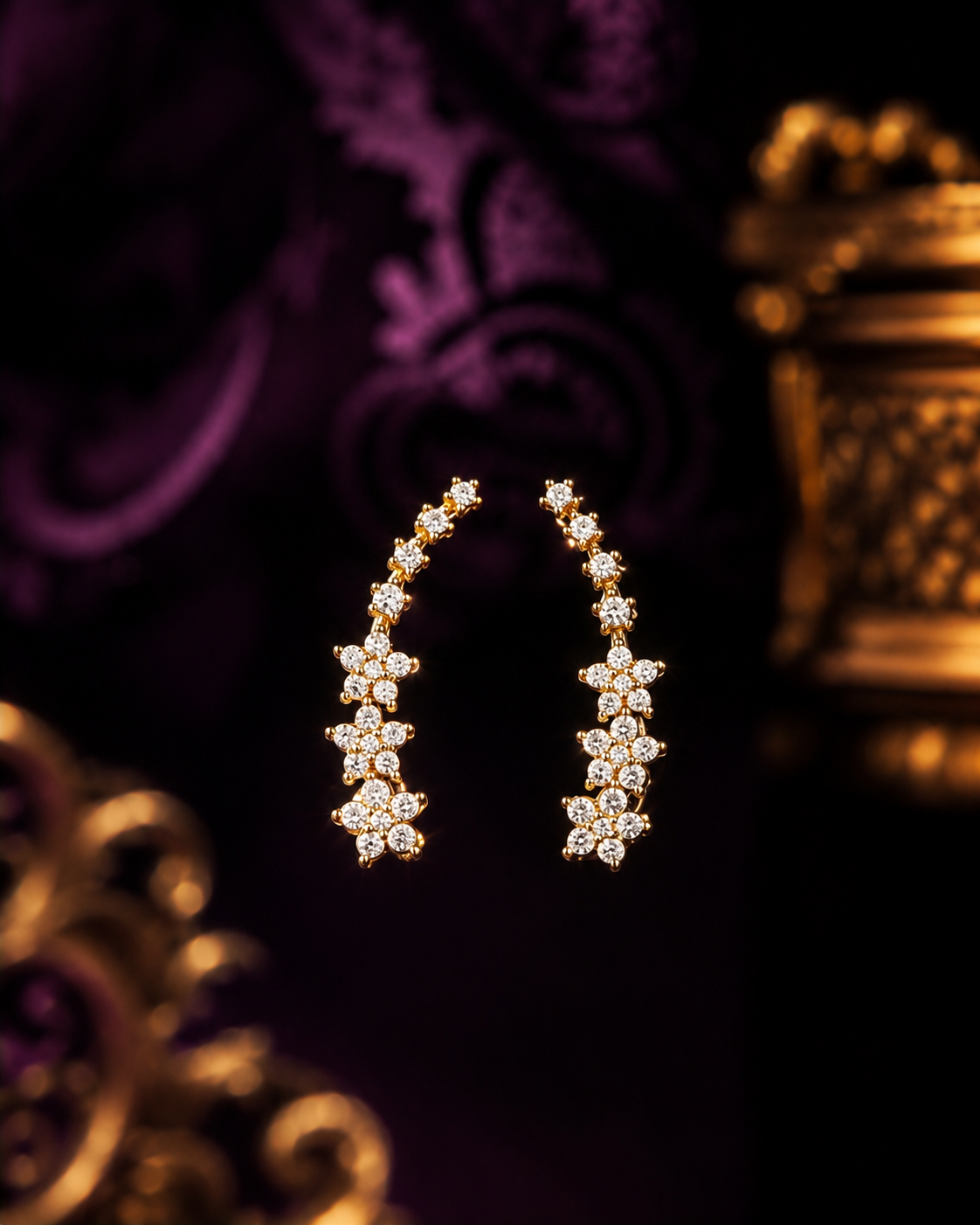 Royal Crystal Blossom Bluetooth Earrings