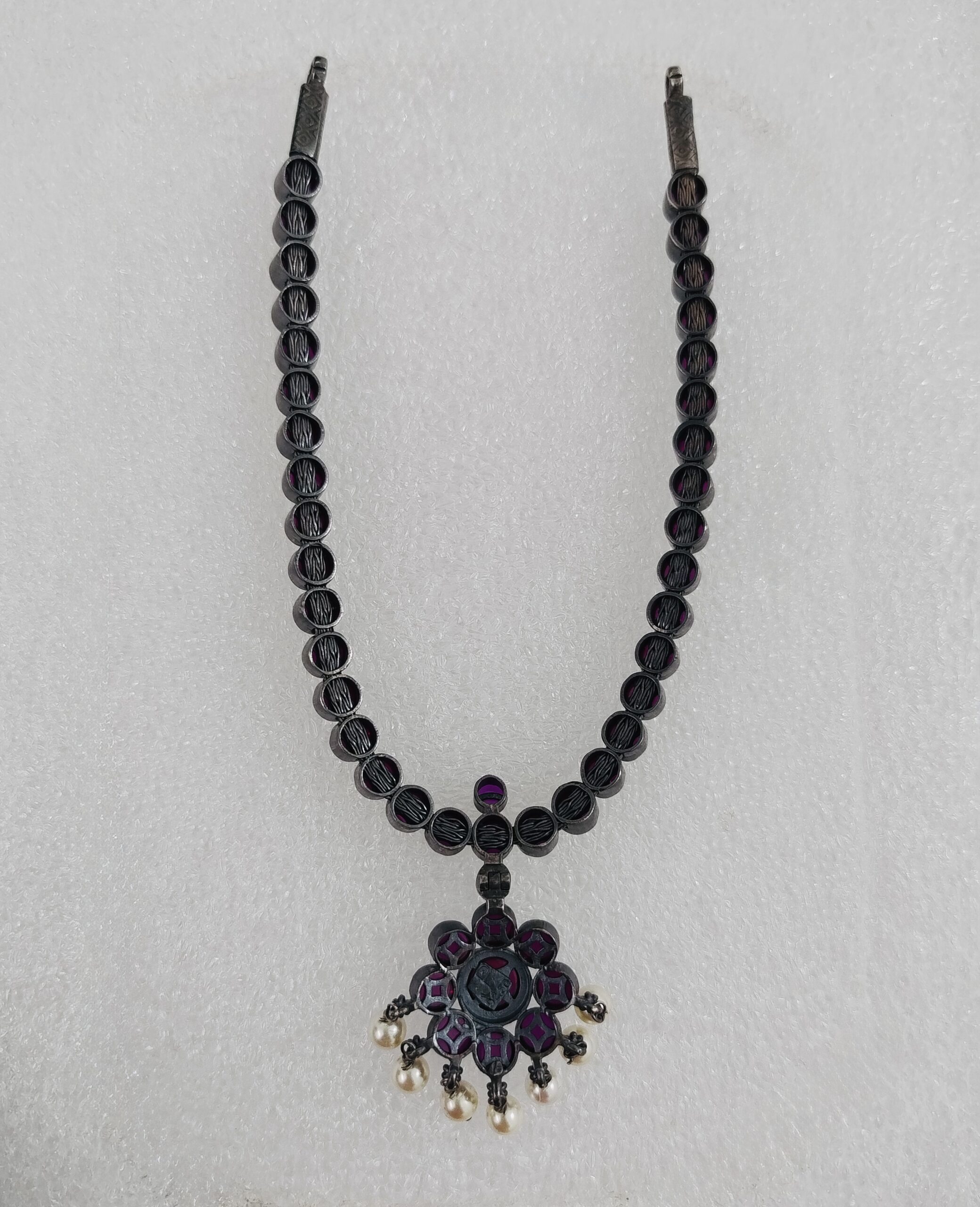 Royal Ruby Pearl Pendant Necklace - Image 2