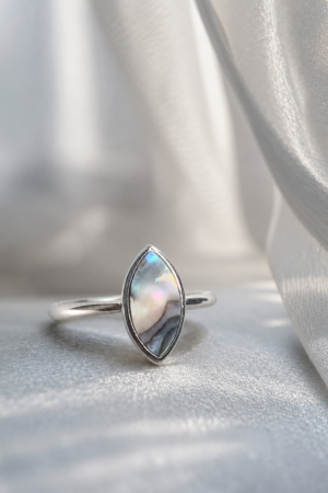 Luminous Marquise Mother-of-Pearl Ring (size 8 )