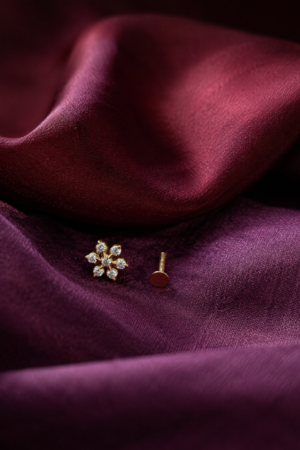 Celestial Blossom Diamond Floral Nose Pin