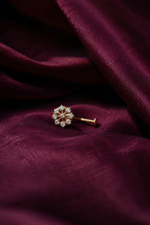 Radiant Snowflake Diamond Nose Pin