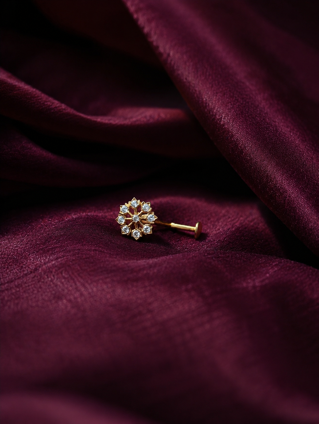 Radiant Snowflake Diamond Nose Pin