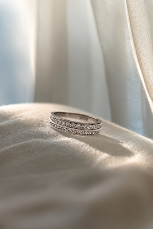 Radiant Dual Row Crystal Band Ring( size 6 )