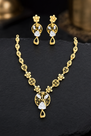 Two-Tone Floral Garden Necklace Set