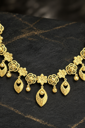 Golden Blossom Cascade Necklace