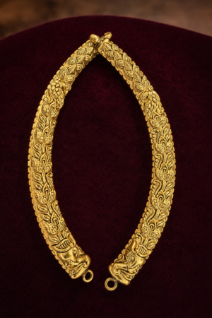 Regal Gaja Antique Gold Kanti Necklace