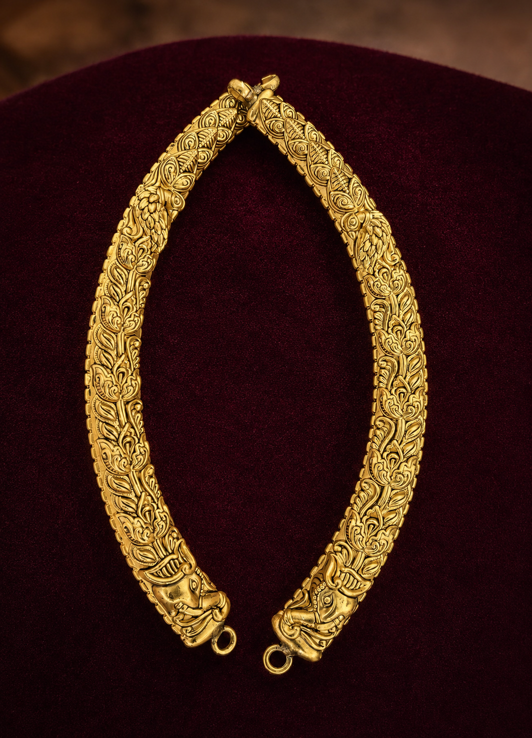 Regal Gaja Antique Gold Kanti Necklace