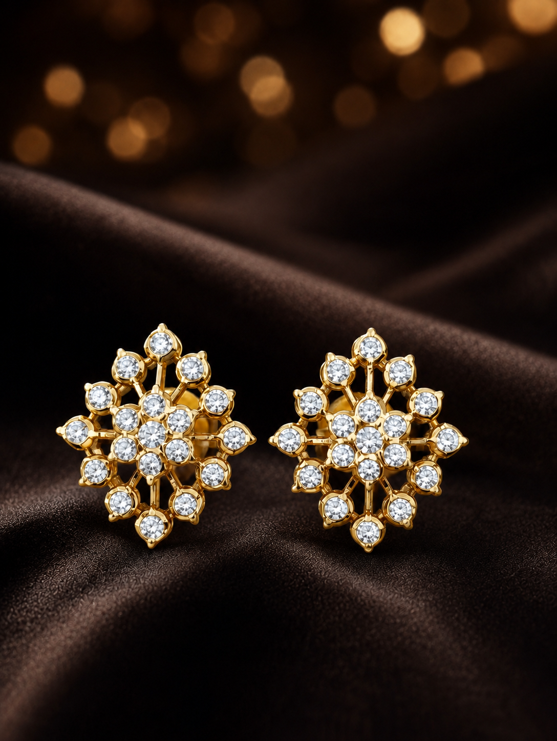Radiant Celestial Bloom Stud Earrings