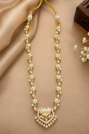 Radiant Lotus Kundan Long Necklace