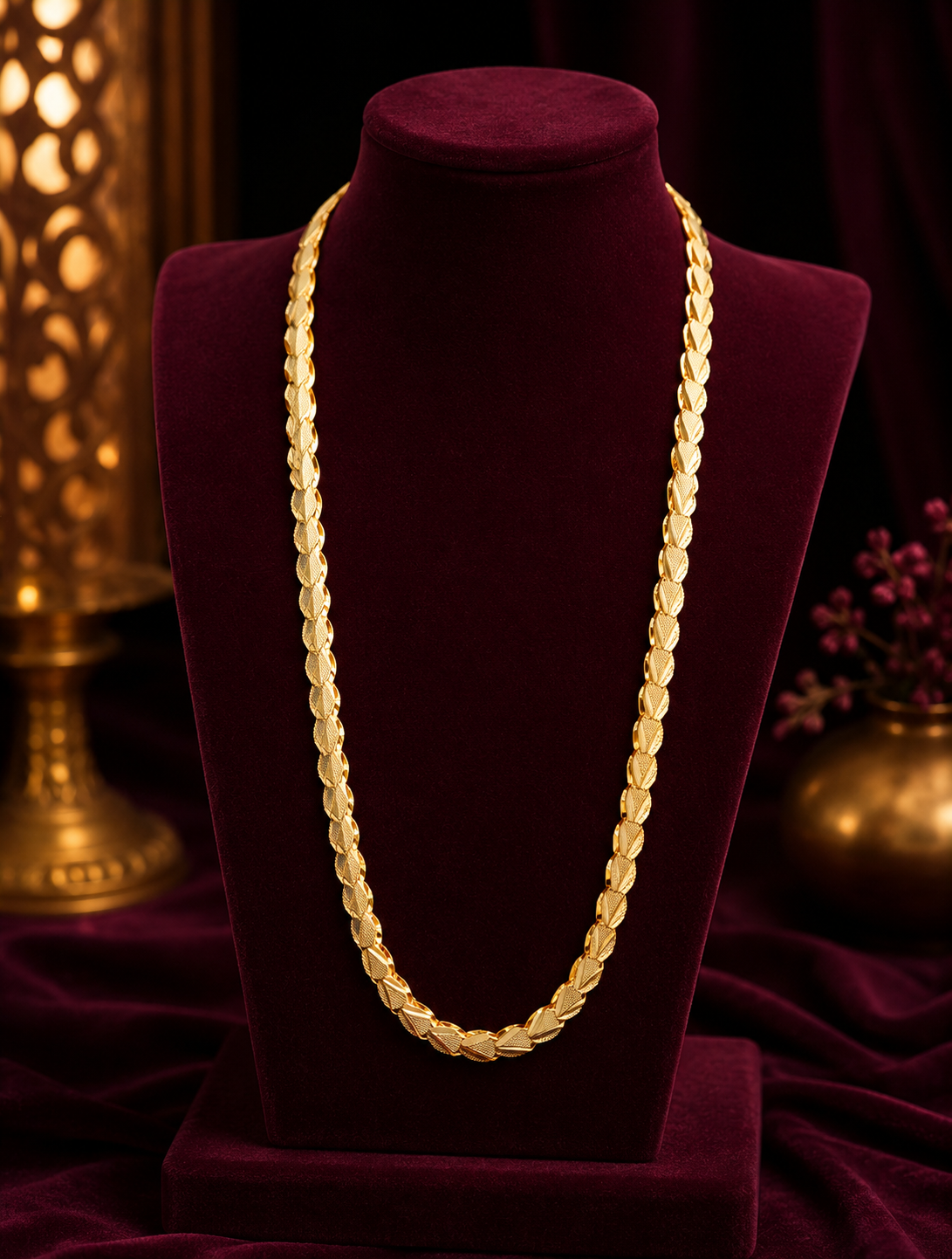 Regal Leaf-Link Gold Chain