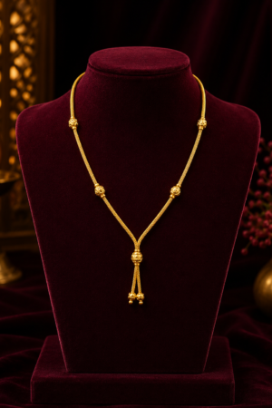 Royal Beaded Y-Drop Gold Chain